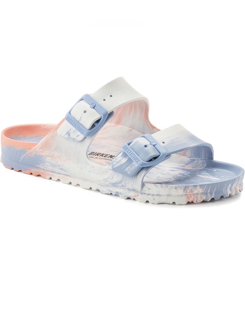 Birkenstock Kids Arizona Two-Tone Blue & Peach EVA Sandals Sz 33